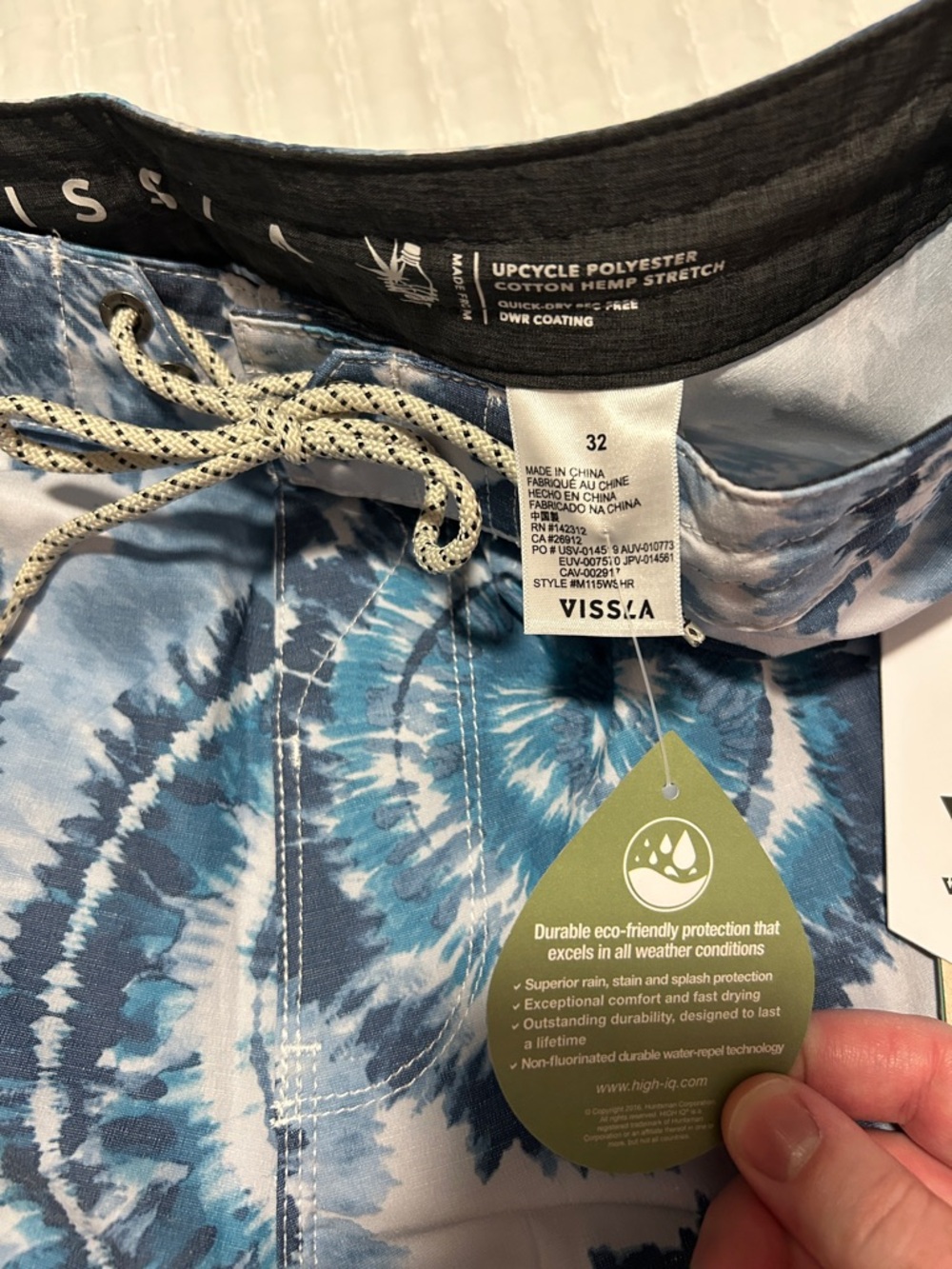 VISSLA Teal and Navy Tie-Dye Swim Board Shorts 32” waist - Picture 3 of 7